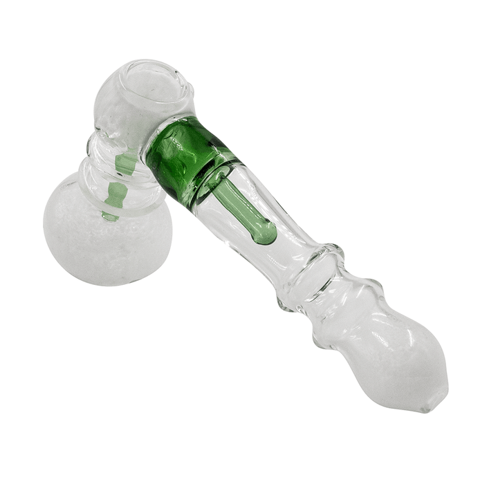 Snowy On Green - Glass Hammer Pipe The Bong Shop