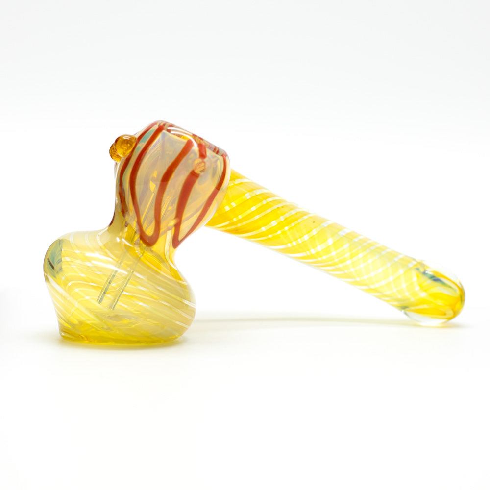 WATERFALL - SIDE STEM CLEAR GLASS HAMMER PIPE Waterfall