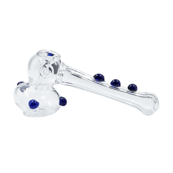 Glass Hammer Bong - Clear with Blue Dots The Bong Shop