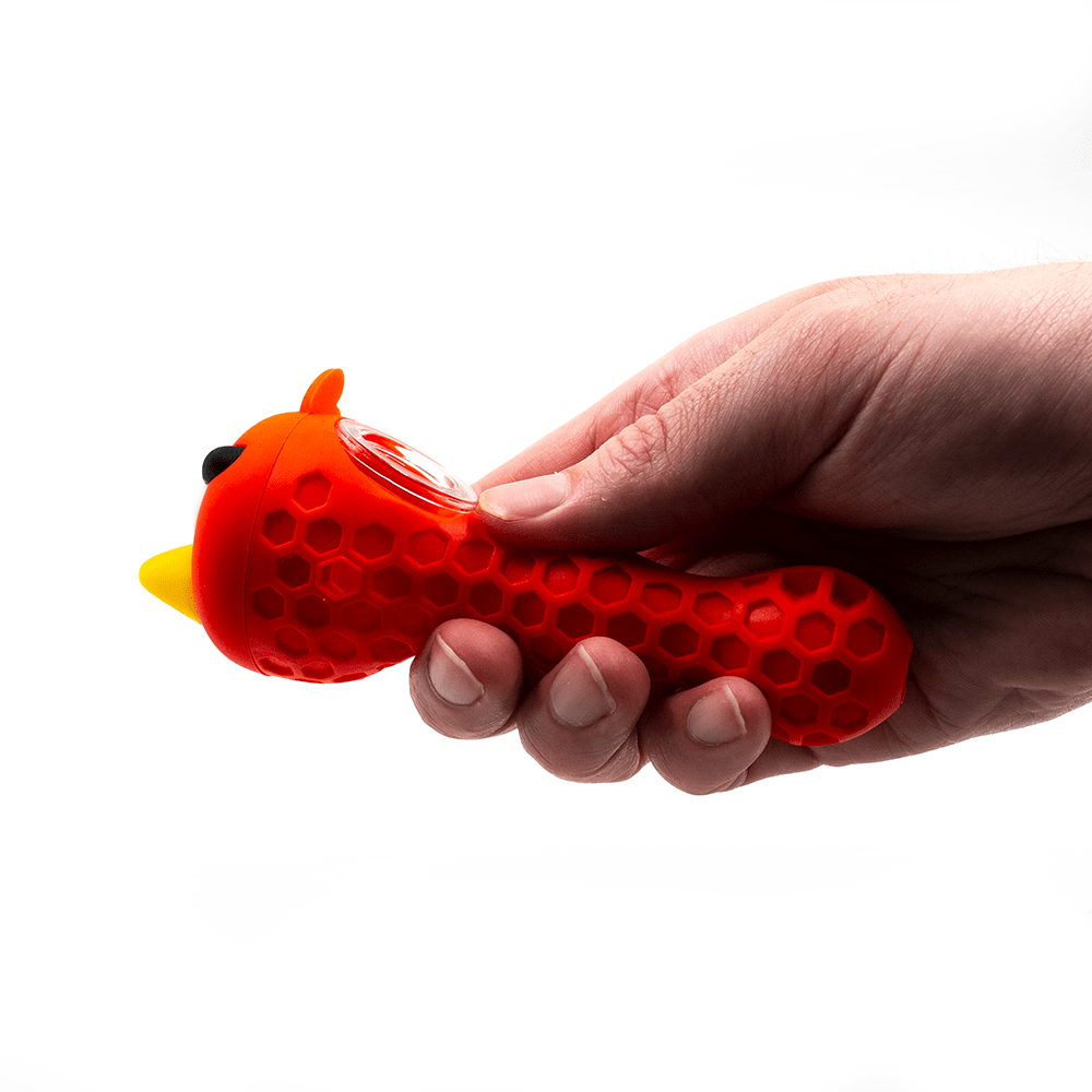 PIPE- SILICONE MAD RED BIRD The Bong Shop