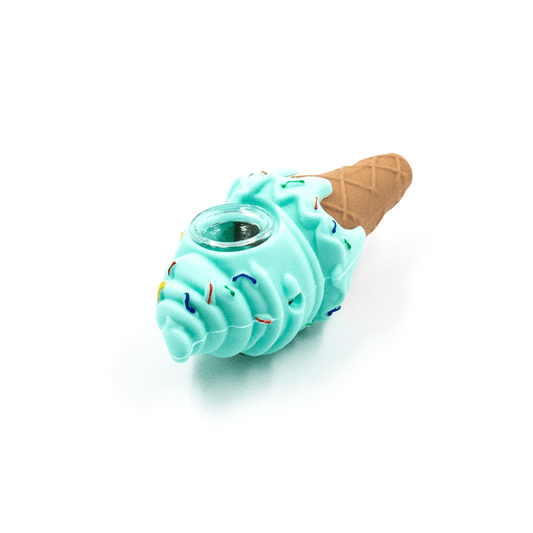 Ice Cream Cone Silicone Pipe - Aqua The Bong Shop