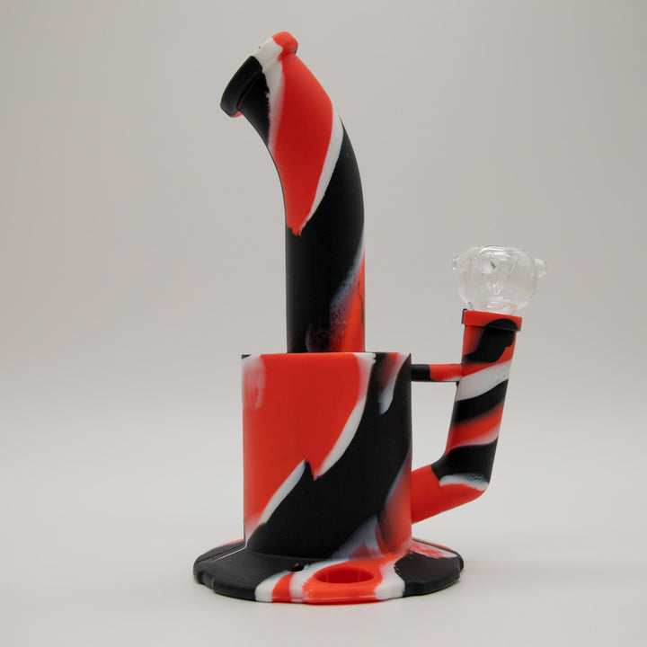 Bender Silicone Bong - Black White Red The Bong Shop