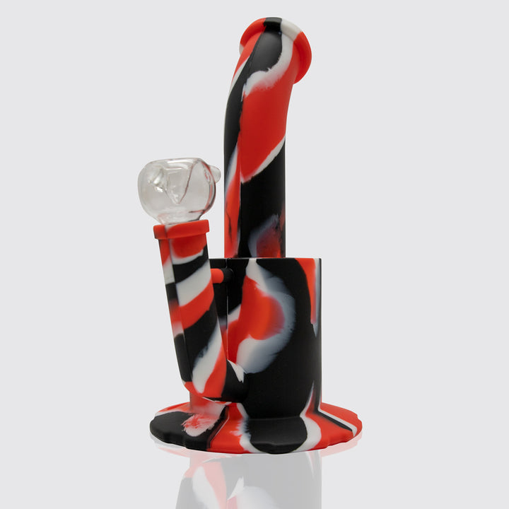 Bender Silicone Bong - Black White Red The Bong Shop