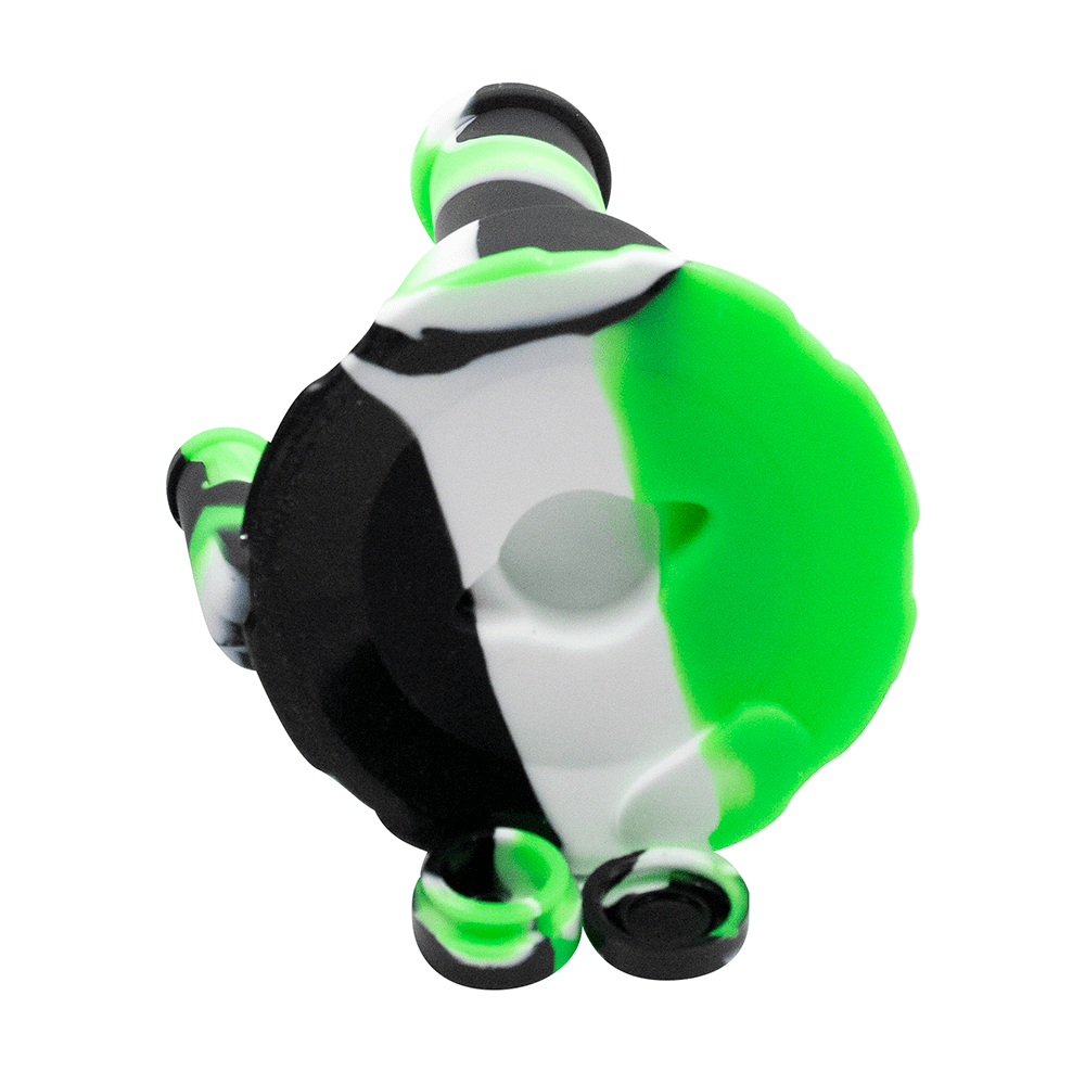 Short Stack Silicone Bong - Black White Green Planet X