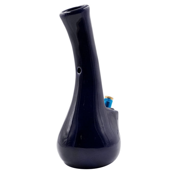 Curved Beaker Ceramic Bong - Blue The Bong Shop