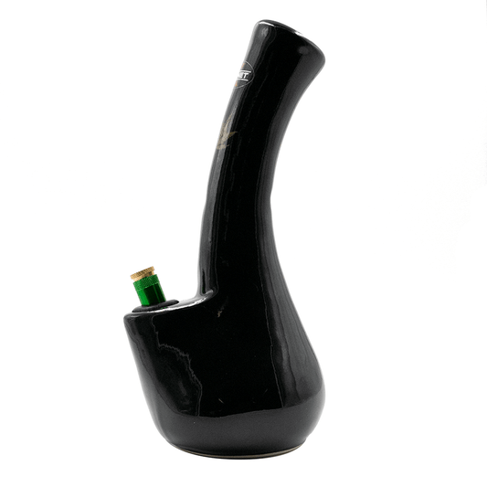 Curved Beaker Ceramic Bong - Black The Bong Shop
