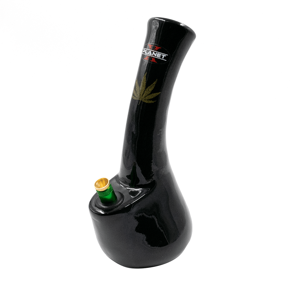 Curved Beaker Ceramic Bong - Black The Bong Shop