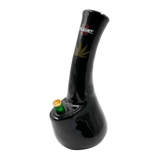 Curved Beaker Ceramic Bong - Black The Bong Shop
