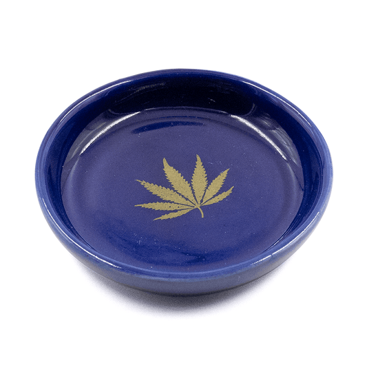 CERAMIC BOWL - WEED LEAF BLUE 10CM The Bong Shop