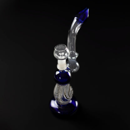 25 CM DAB RIG & HERB BONG - BLUE WITH BLACK & WHITE The Bong Shop