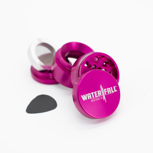 Four-Part Aluminium Grinder with Removable Screen - Gloss Pink (43mm) Waterfall