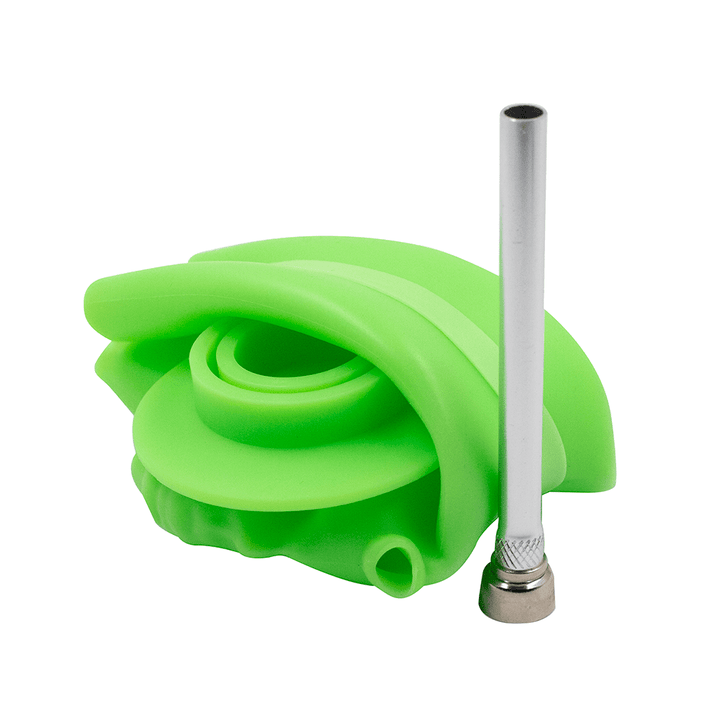 Skull Silicone Bong - Green Glow Planet X