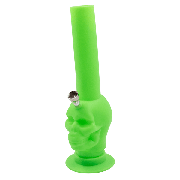 Skull Silicone Bong - Green Glow Planet X