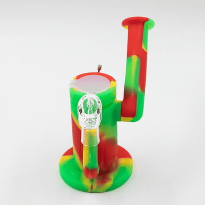 Steel Dab Silicone Bong - Rasta Planet X