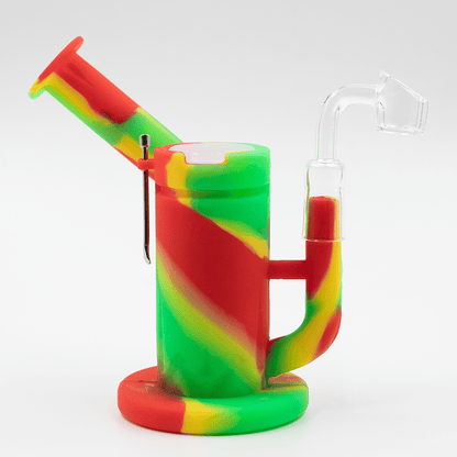 Steel Dab Silicone Bong - Rasta Planet X