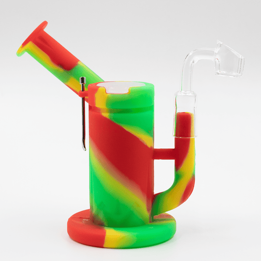 Steel Dab Silicone Bong - Rasta Planet X