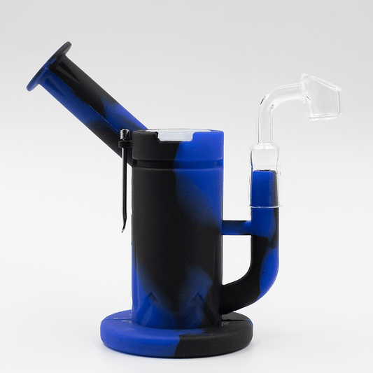 Steel Dab Silicone Bong - Black/Blue Planet X