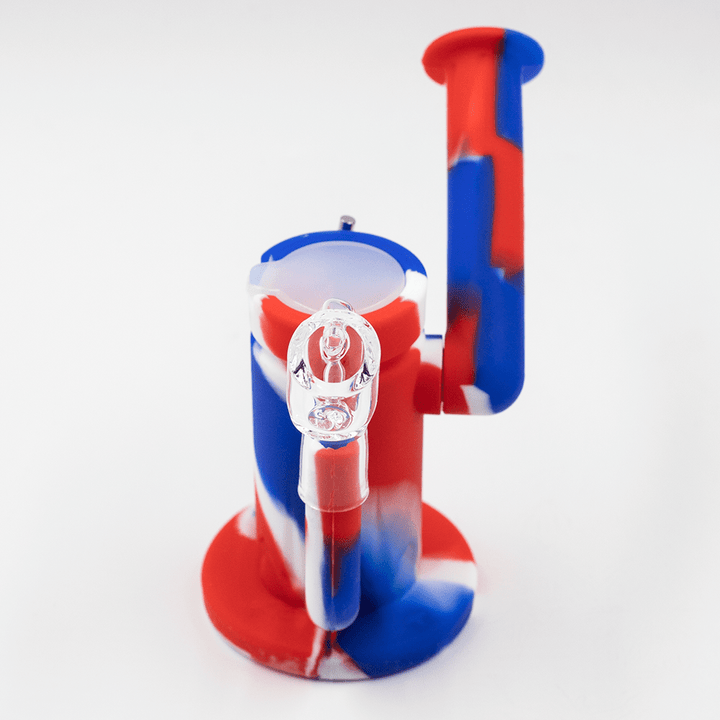 Steel Dab Silicone Bong - Red/Blue/White Planet X