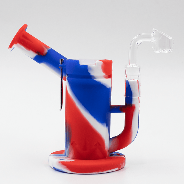 Steel Dab Silicone Bong - Red/Blue/White Planet X