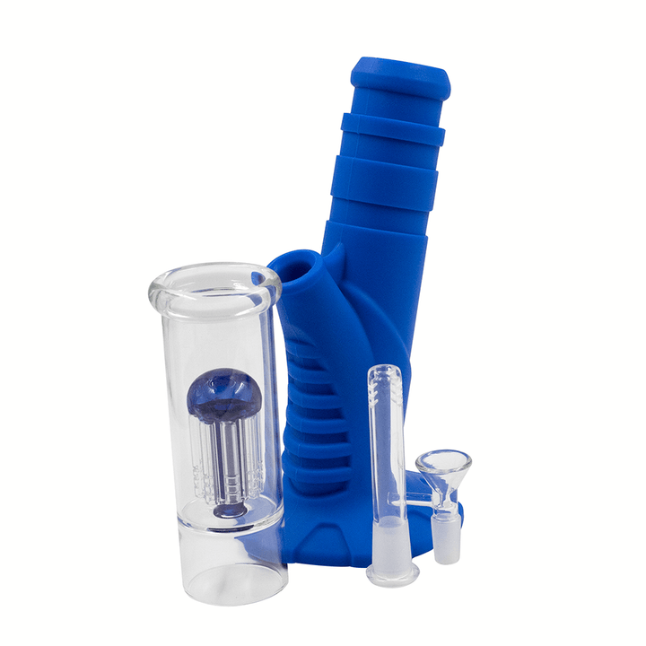 Glass Perc Top Silicone Bong - Blue Planet X