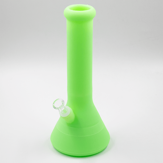 Tall Beaker Glow Silicone Bong- Green Planet X