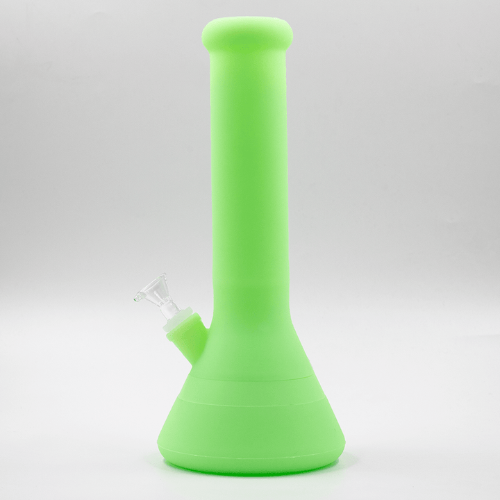 Tall Beaker Glow Silicone Bong- Green Planet X