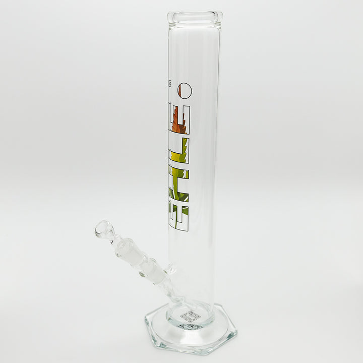 EHLE - Cylinder Straight Glass Bong - Clear Leaf EHLE