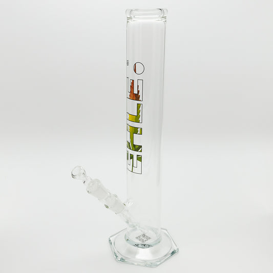 EHLE - Cylinder Straight Glass Bong - Clear Leaf EHLE