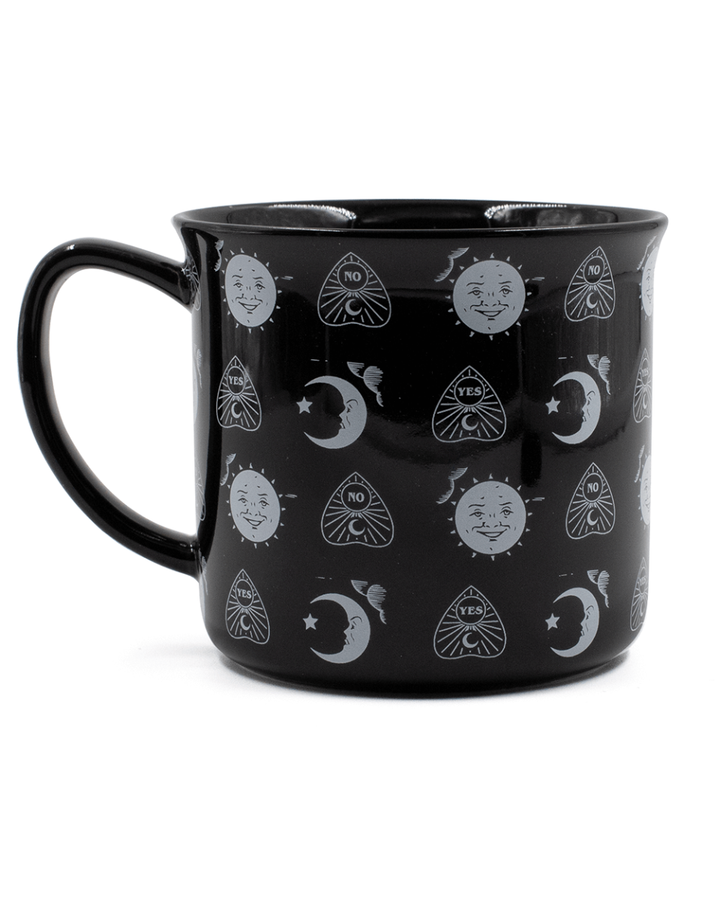 Ouija Pattern Black Mug Wake 'n' Bake