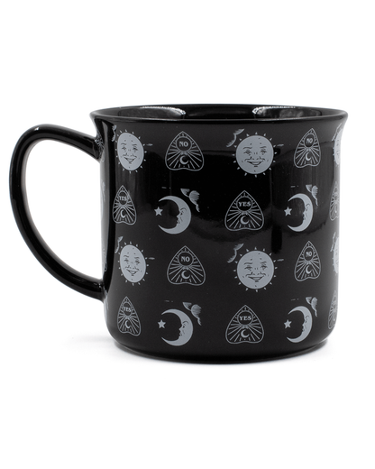 Ouija Pattern Black Mug Wake 'n' Bake