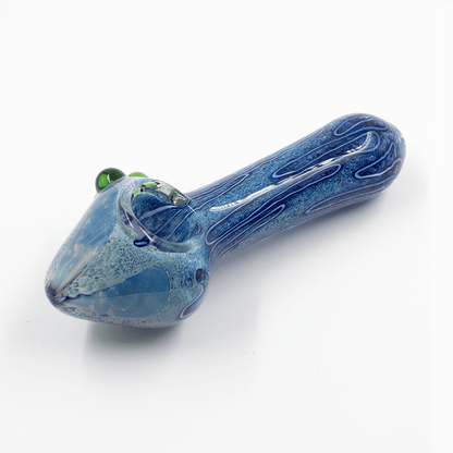 GLASS PIPE-SEA MUSHROOM WHITE/BLUE MIX #19 The Bong Shop