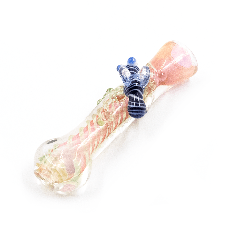 GLASS PIPE- INSECT ON BRANCH BROWN/GREEN #25 The Bong Shop