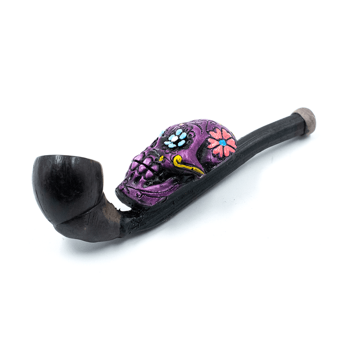 PIPE - SUGAR SKULL LILAC HAND CRAFTED 12cm The Bong Shop