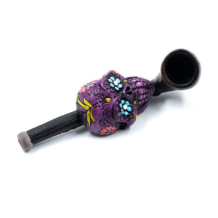PIPE - SUGAR SKULL LILAC HAND CRAFTED 12cm The Bong Shop