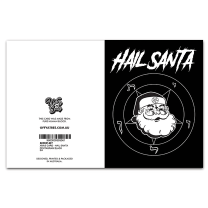WAKE 'N' BAKE | HAIL SANTA PENTAGRAM XMAS GREETING CARD Wake 'n' Bake