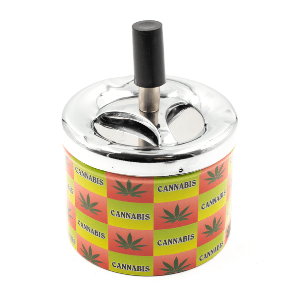 ASHTRAY - LEAF YELLOW/RED SPINNING TRAY 9.3CM The Bong Shop
