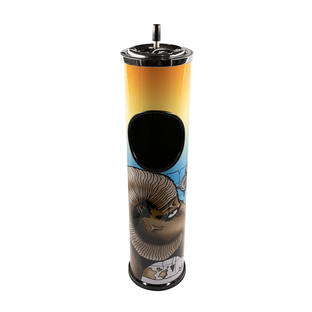 TRASH CAN / ASHTRAY - SMOKING GOAT BLACK BASE 60CM The Bong Shop