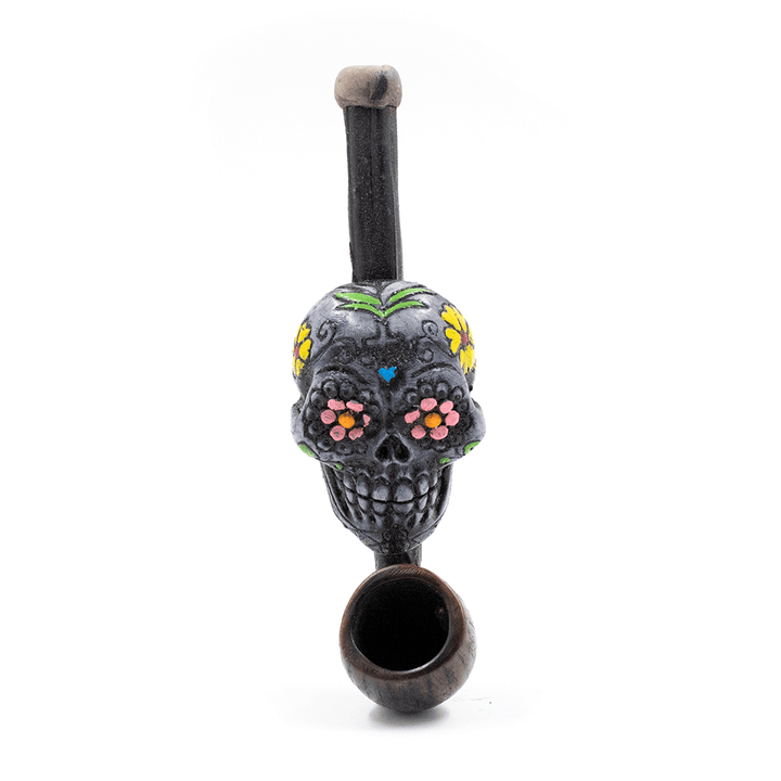 PIPE - SUGAR SKULL GREY HAND CRAFTED 12cm The Bong Shop