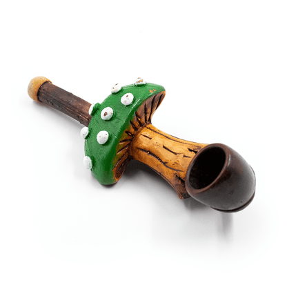 PIPE - GREEN SHROOM HAND CRAFTED 12cm The Bong Shop