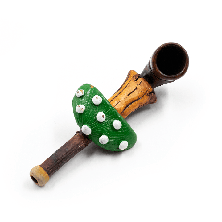 PIPE - GREEN SHROOM HAND CRAFTED 12cm The Bong Shop