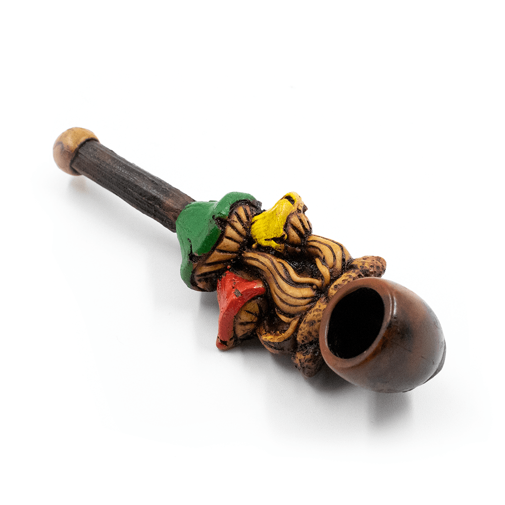 PIPE - 3 SHROOMS RED/GREEN/YELLOW HAND CRAFTED 12cm The Bong Shop