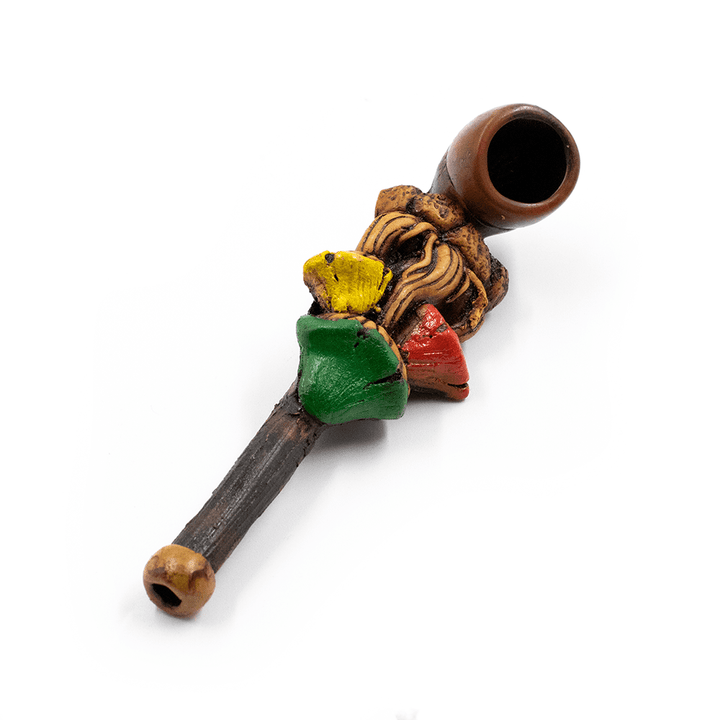 PIPE - 3 SHROOMS RED/GREEN/YELLOW HAND CRAFTED 12cm The Bong Shop