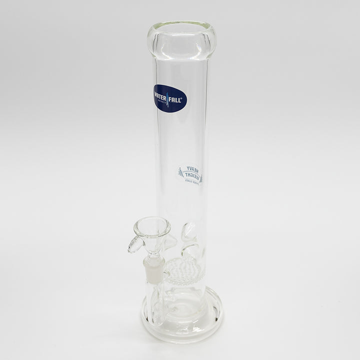 Glass Bong- D8 Straight Clear W/Honeycomb Catcher 25cm H 4mm Th Waterfall