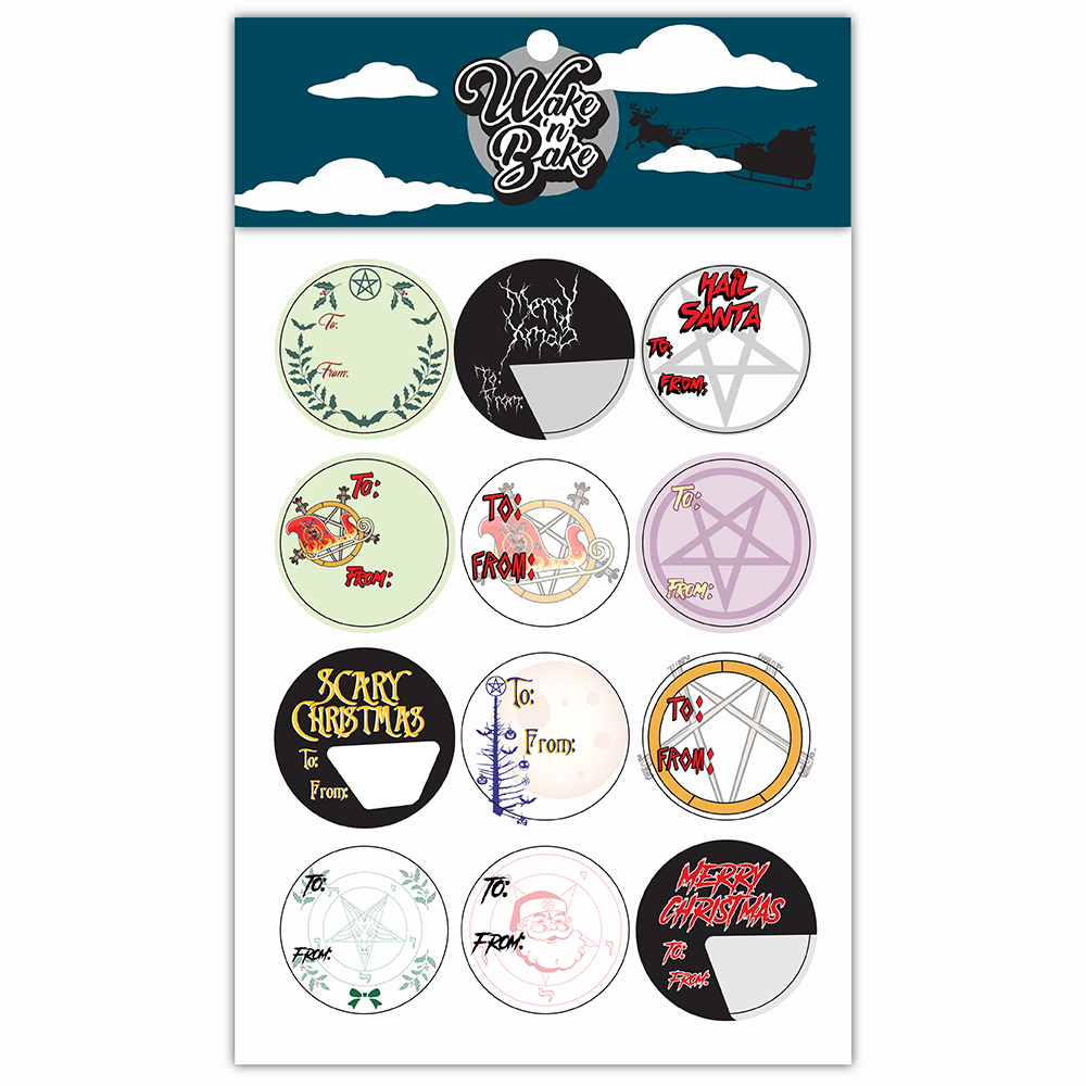 WAKE 'N' BAKE | 24 PACK OF SATANIC XMAS STICKERS Wake 'n' Bake