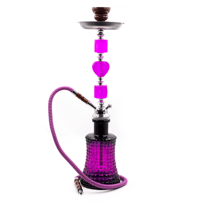 HOOKAH-1 HOSE PERFUME PURPLE GLASS 57CM BOXED The Bong Shop