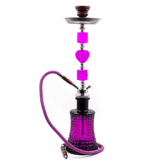 HOOKAH-1 HOSE PERFUME PURPLE GLASS 57CM BOXED The Bong Shop