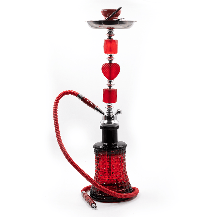 HOOKAH- 1 HOSE PERFUME RED GLASS 57CM BOXED The Bong Shop