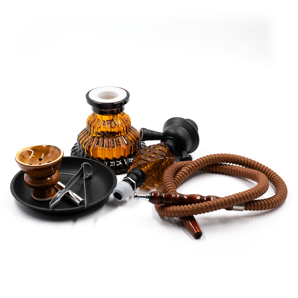 HOOKAH- 1 HOSE CHANDELIER BROWN GLASS 55CM The Bong Shop