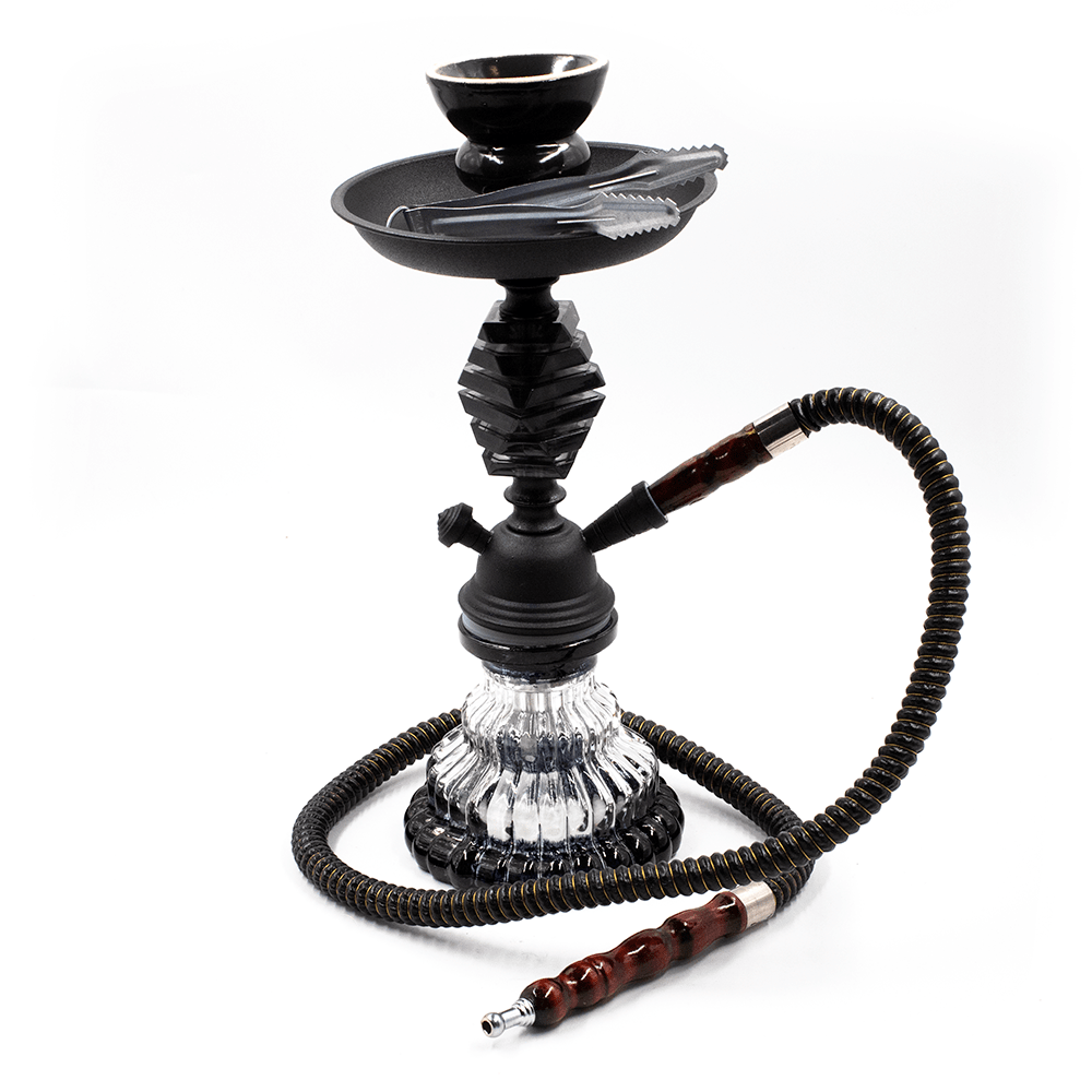 HOOKAH- 1 HOSE CHANDELIER BLACK GLASS 55CM The Bong Shop