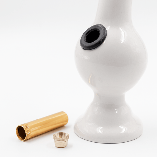 Elbow Bubble Ceramic Bong - White The Bong Shop